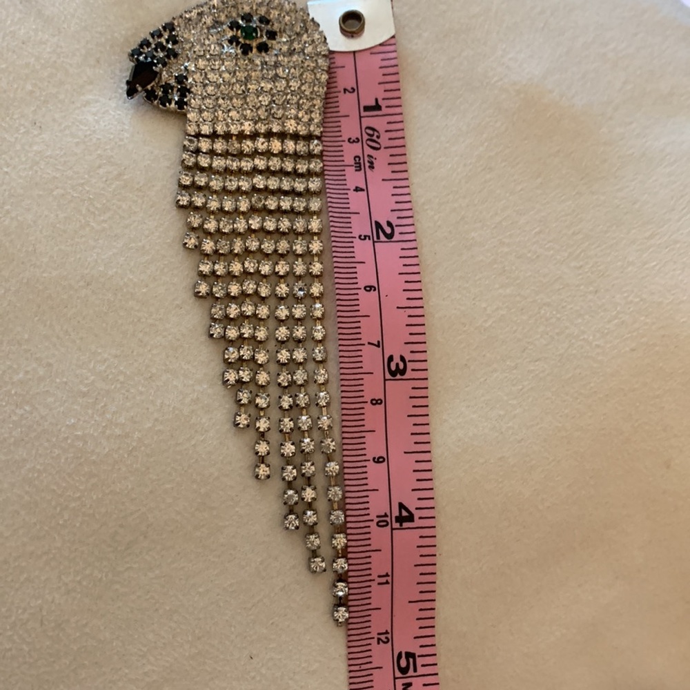 Sparkly Rhinestone Parrot Fringe Brooch - Picture 6 of 7